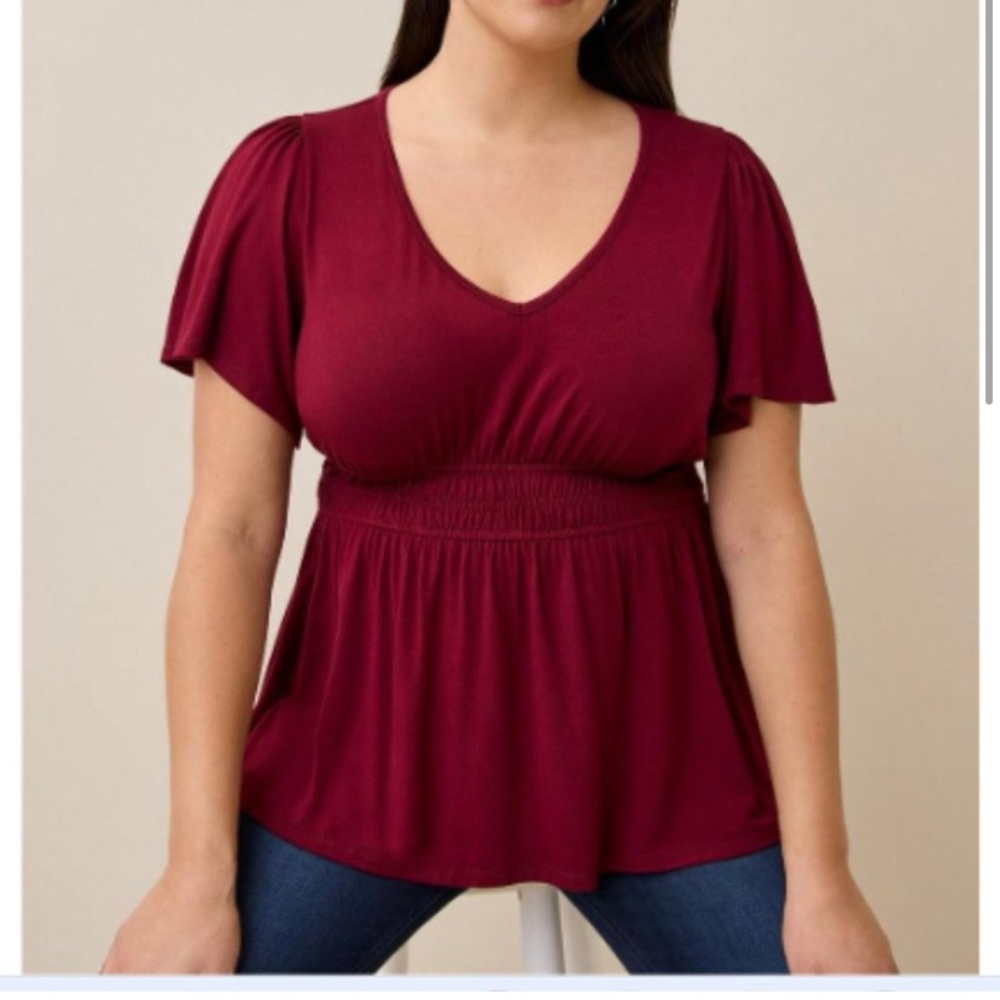 Red babydoll top